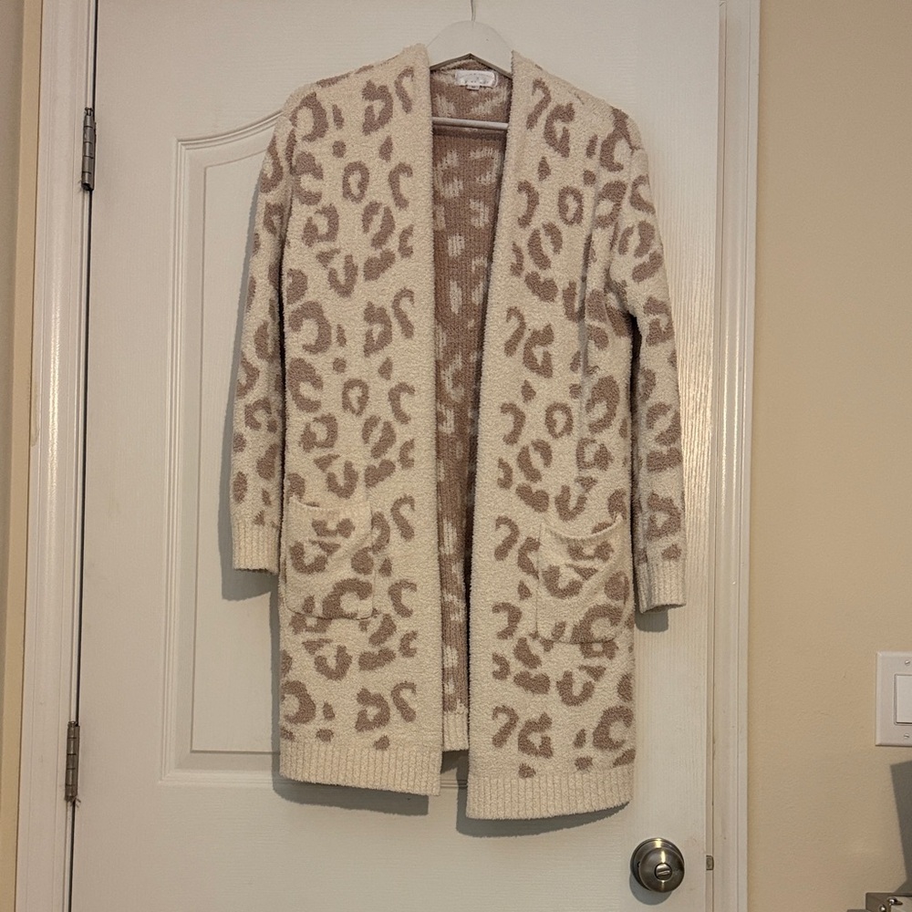 EUC PINK LILY Sweater Knit Robe Cardigan by Caitlin Covington M
